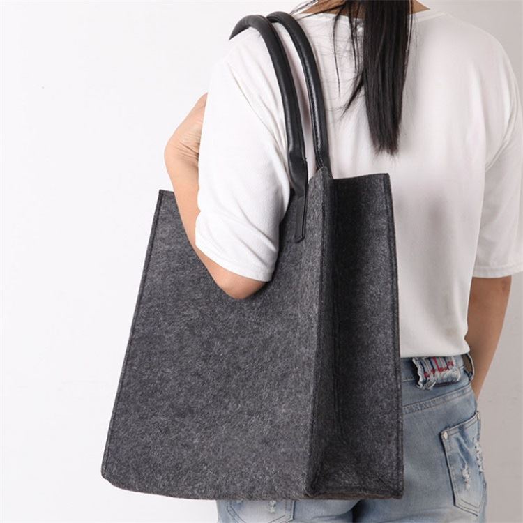 grey felt bag